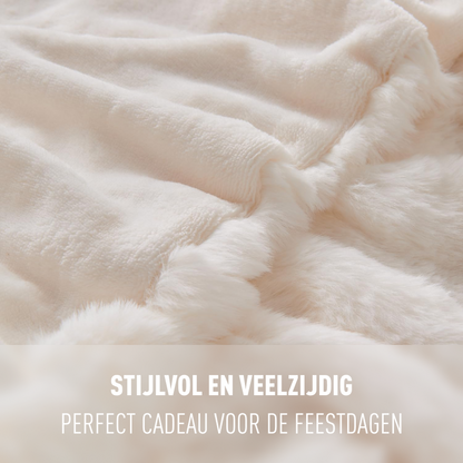 DreamCloud Faux-Fur Blanket Off-White