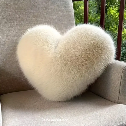 LoveLux Faux Fur Heart Pillow